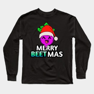 Merry Beetmas - Kawaii Beets - Cute Veggies - Graphic Vector Clipart Long Sleeve T-Shirt